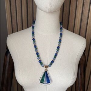 Lucite Art Deco Beaded Necklace